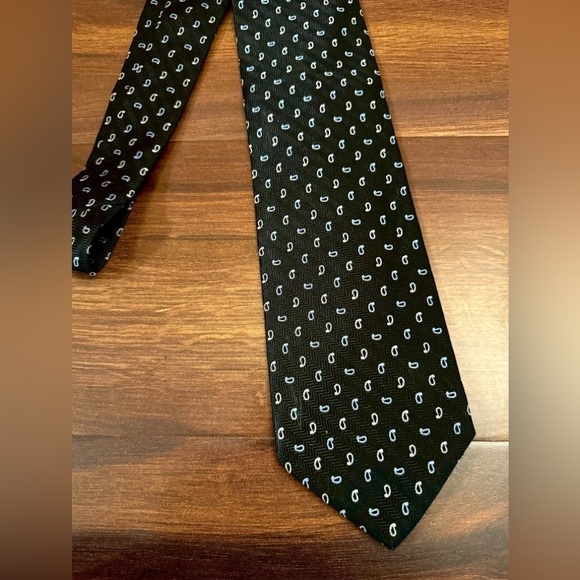 BROOKS BROTHERS “346” Pure Silk Black Paisley Pattern Jacquard Tie Made In USA - Picture 6 of 10